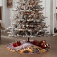 Lukts Warm Sunflower Sleeping Cat print color life Christmas Tree Skirt