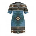 thumbnail image 3 of Robes Africaines pour Femmes Robe d'Été pour Femmes Grande Taille Col en V Manches Courtes Longueur Genou avec Poche Robe Décontractée, 3 of 4