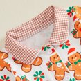 thumbnail image 6 of Cjfdfy Toddler Baby Girls Christmas Pajamas Set Christmas Print Gingham Ruffles Button-down Long Sleeve Tops And Pants Infant Cute My First Christmas Holiday Sleepwear 1-7Y, 6 of 9