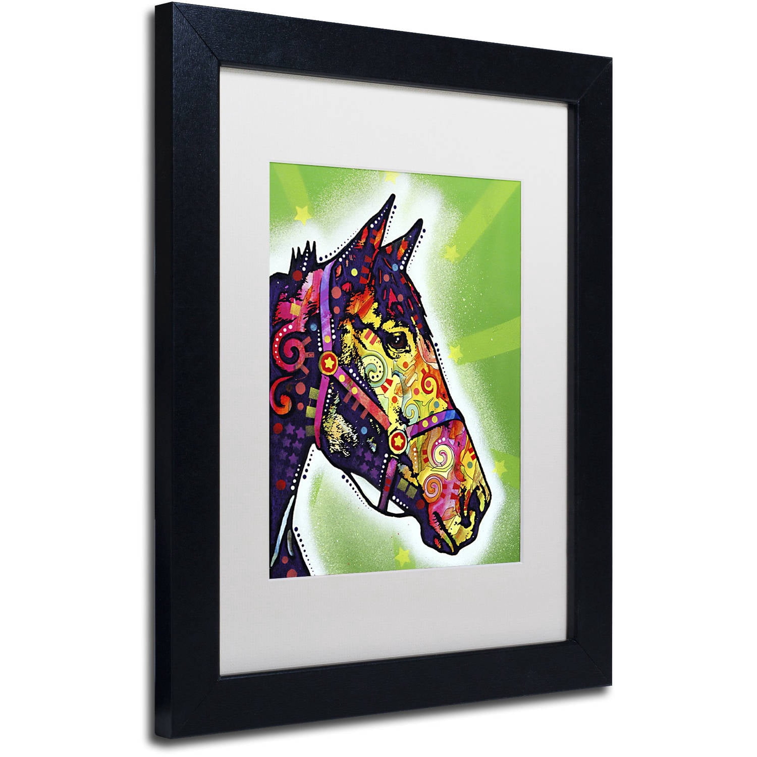 Trademark Fine Art "Horse II" Canvas Art by Dean Russo, White Matte, Black Frame