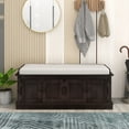 thumbnail image 2 of MODERNLUXE 42.7" Shoe Bench with 4 Doors, Wood Storage Shoe Rack with Removable Cushion and Adjustable Shelves for Living Room,Entryway,Espresso, 2 of 8