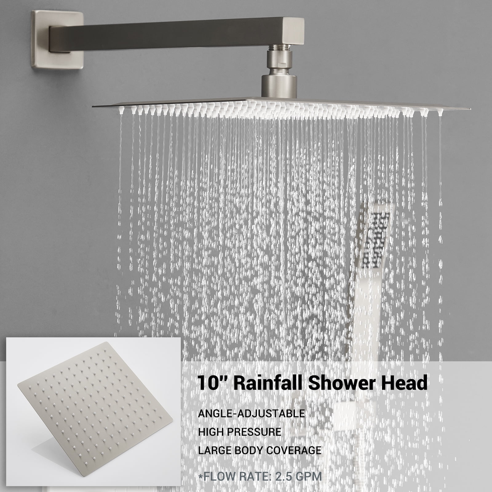 FOSES Brass Brushed Nickel Tub Shower Faucet