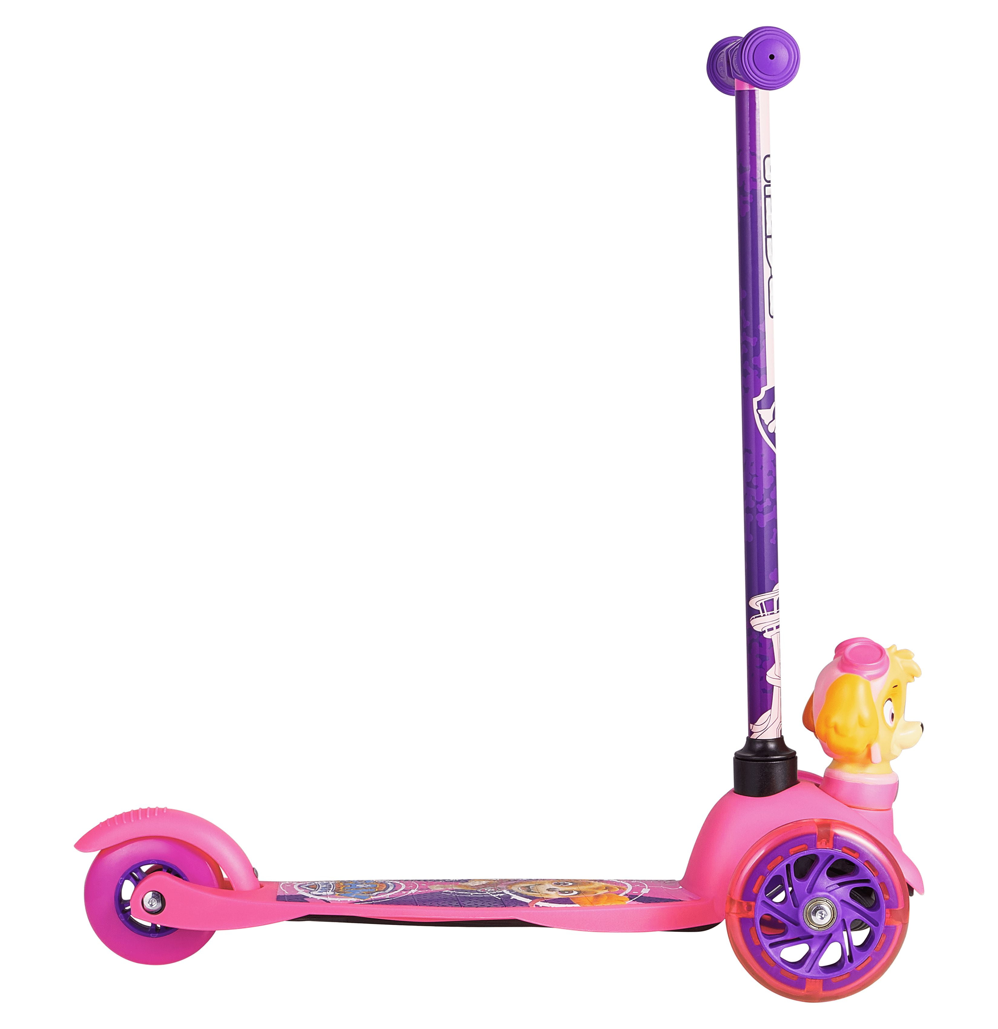 Paw Patrol Skye Ride-N-Glide Buddies 3D Toddler Scooter, 3 Wheel Scooter for Kids Ages 3+, Pink