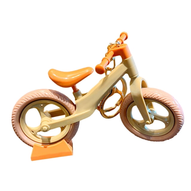 Llavero de bicicleta portátil, divertido llavero 3D de metal móvil. Amarillo