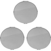 Set of 3 Double Sided Magnifying Compact Mirrors (Silver, Oval)