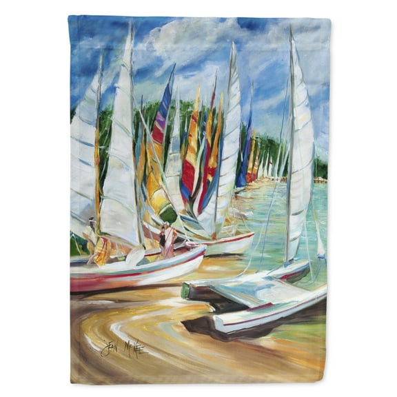 Carolines Treasures JMK1162GF Eastern Shore Sailboats Flag Garden Size  Small multicolor