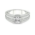 thumbnail image 3 of 5 Carat IGI Certified Cushion Shape Lab Grown Diamond Engagement Ring | 14K White Gold |Swirl Three Stone Halo Diamond Ring | FG-VS1-VS2 Quality Friendly Diamonds, 3 of 4
