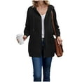 thumbnail image 6 of UngA Long Hoodie for Women Fashion Sweatshirts Comfortable Long Fleece Sweatshirt with Pockets Hoodie Zip Up Women (Black,L), 6 of 6