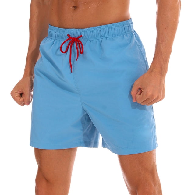 Mens Shorts Solid Breathable Drawstring Waterproof Quarter Pants Beach Shorts Quick Dry Gym Casual Pants