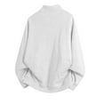 thumbnail image 3 of Men's Half Zip Sweatshirts Stand Collar Long Sleeve Solid Color Pullover Casual Stylish Sports Tops With Pockets (XL, White), 3 of 3