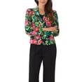 thumbnail image 1 of BLAZER CHIC para Mujeres, Abierto al Frente, Ideal para el Trabajo, Chaqueta de Traje Corta de Verano, Color Negro, Verde, Rosa con Estampado Floral, 1 of 6