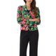 thumbnail image 1 of Blazer Chic para Mujeres Abierto Frontal para Trabajar Traje Corto de Verano Chaqueta Negra Verde Rosa Floral XL, 1 of 6
