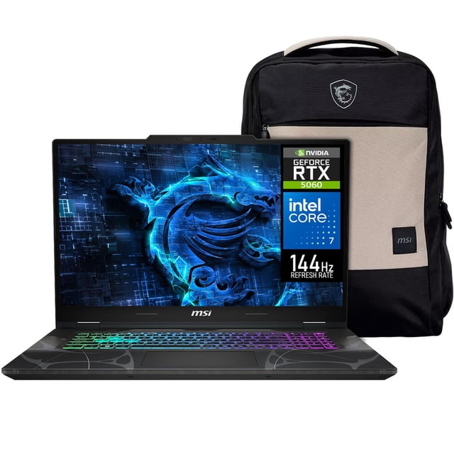 Laptop Gamer MSI Cyborg 17 NVIDIA GeForce RTX 5060 Intel Core i7 240H 16GB DDR5 SSD 1TB 17.3" Teclado Español Mochila