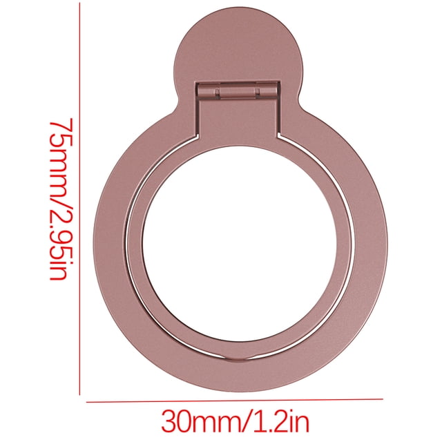 Magnetic Phone Ring Holder, Universal Foldable Metal Phone Grip Kickstand, 360 Degree Rotation, Ultra-Thin Portable Cell Phone Finger Ring Stand Compatible with Car Mount, Desk, and Live Streaming