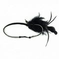 thumbnail image 2 of ZUCKER Roaring 20's Bridal Gatsby Feather Headband with Rhinestone Leaf (Black and Silver), 2 of 5