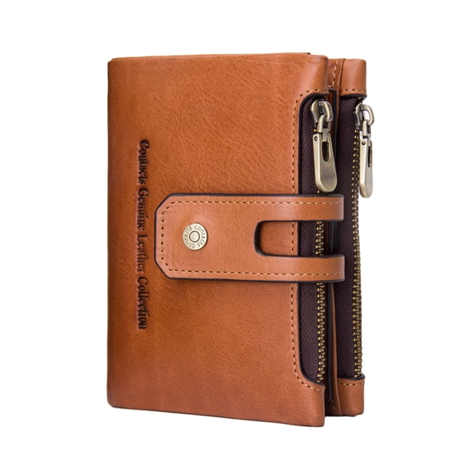 relayinert Exquisite Leather Wallet For Men Durable And Scratch-proof Waterproof Cowskin Men Wallet Coin Purses brown