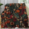 thumbnail image 2 of Soft and Warm Retro Floral Print Flannel Blanket for Couch, Sofa, Office, Bed, Camping, and Travel - Perfect All-Season Gift Blanket, 2 of 7