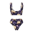 thumbnail image 6 of Rocae Lavender Flowers for Bikini Set for Women Two Piece Sexy High Swimsuits Split Crossover Bikini Large, 6 of 9