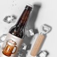 thumbnail image 4 of Paquete de 6 abridores de botellas, abridor de botellas de acero inoxidable, abridor de cerveza con mango de madera, abridor de botellas personalizado para cocina, bar, camping (color madera JFHHH pequeña, 4 of 5