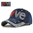 thumbnail image 6 of Bling Baseball Cap for Women Fashion Rhinestone Denim Baseball Cap Bejeweled Distressed Denim and Diamonds Hat Studded Rhinestone Cap, 6 of 9