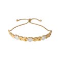 thumbnail image 3 of Brilliance Women's Jewelry Gold Plated Sterling Silver Crystal Hugs & Kisses Lariat Bracelet, 3 of 4