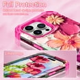 thumbnail image 4 of Casetego Phone Case for iPhone 16 Pro Max,Colorful Retro Oil Painting Print Flower Design Cute Floral Blossom Phone Cover Stylish Protective Phone Case for Girls Women,Rose Red, 4 of 9