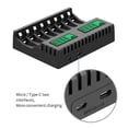thumbnail image 4 of Cargador de batería, pantalla LCD, cargadores inteligentes de 8 ranuras para baterías recargables Aa/aa NiCd NiMH, 4 of 5