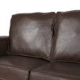 thumbnail image 5 of Noble House Amedou Faux Leather 3 Seater Sofa with Nailhead Trim, Dark Brown, 5 of 7