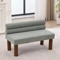 thumbnail image 2 of Oversized Modern Minimalist Bench, Armless Design, Wooden Frame, Ideal For Dining Room/bedroom/entryway,Green, 2 of 12