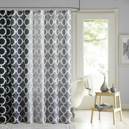 Des70 009 Dani Printed Shower Curtain Hook Set 72 X Des70 009 Dani Printed Shower Curtain Hook Set 72 X Black Includes 1 With Corresponding Hooks By 90 Design Lab