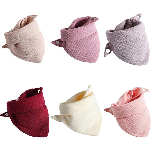 Baberos para bebé de 6 piezas, doble capa, regalo de babero para baba de toalla suave y absorbente
