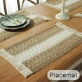 thumbnail image 6 of Coloody Farmhouse Table Runner Natural Burlap Table Runner Handmade Burlap Weave Table Runners Placemat, 11.8 x 118 inch (Brown), 6 of 8