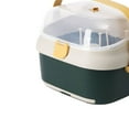 thumbnail image 4 of Estante para secar biberones, caja de almacenamiento para biberones con ventilación giratoria, tapa antipolvo, bandeja de drenaje, soporte desmontable, color verde, 4 of 5