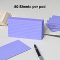 thumbnail image 3 of Topboutique Index Cards 3"x5" Lined Index Cards Flash Cards Ruled Note Cards Ruled Study Cards for Learning Note Taking and Studying for Home and Office Use,Purple,4 Packs(Total 200 Sheets), 3 of 7