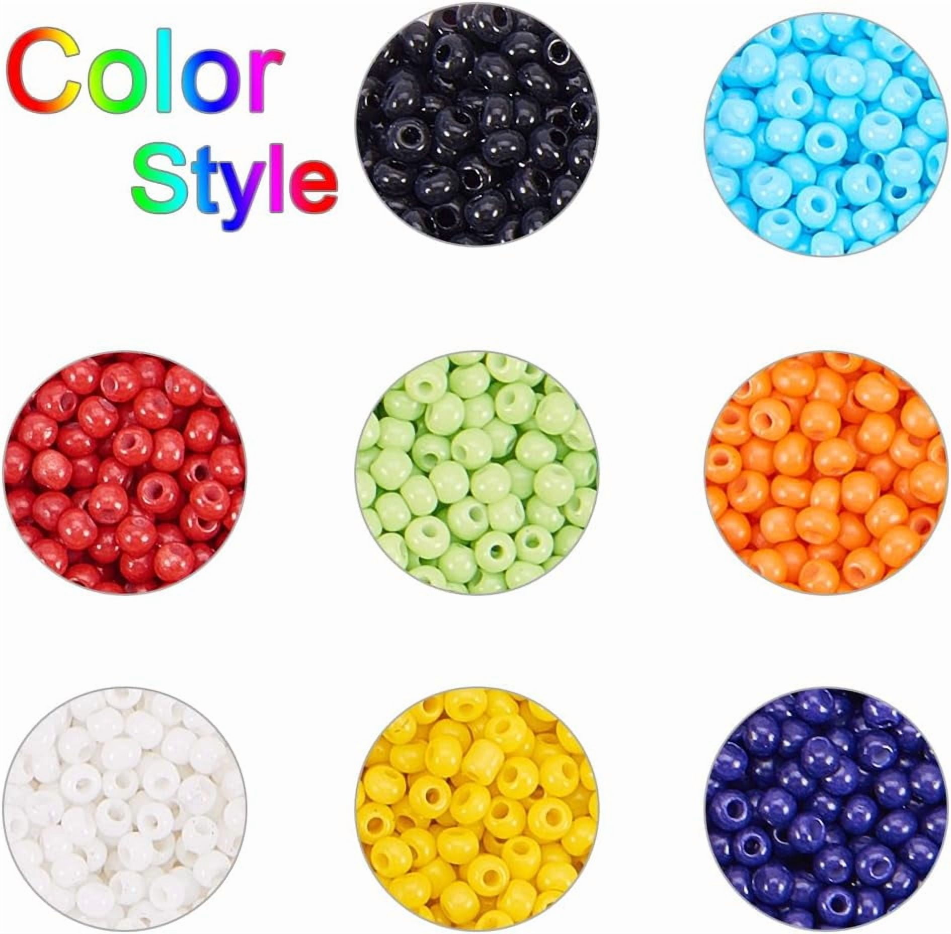 Bead Loom Kit - About 1600pcs 8 Color 12/0 Glass Seed Beads Steel Scissors Knitting Needle Threads for Necklace Bracelet Jewelry DIY Making