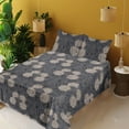 thumbnail image 2 of Ambesonne Vintage Fitted & Flat Sheet with Shams 4 Pcs Set, Floral Classic Jacobean Art, Queen, Dark Taupe Grey Tan, 2 of 5