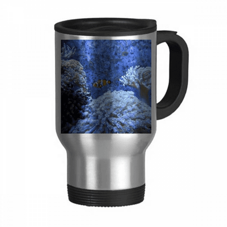 

Ocean Science Clownfish Nature Picture Travel Mug Flip Lid Stainless Steel Cup Car Tumbler Thermos