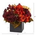thumbnail image 3 of Nearly Natural 12in. Autumn Hydrangea Berry Artificial Arrangement in Black Vase, Burgundy, 3 of 3