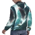 thumbnail image 6 of Naloa Surfing Shark Men's Casual Hooded Collar Drawstring Hoodies Pullover Sweatshirts Casual Long Sleeve Shirts-3X-Large, 6 of 7