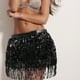 thumbnail image 2 of Falda de danza del vientre con lentejuelas y borlas, falda de danza del vientre con encanto, 2 of 5