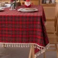 thumbnail image 2 of Nappe de Noël Rouge à Carreaux Ml Décoration Couleur Polyester Coton Tissé Rouge Vert pour Fête Décoration de Salle à Manger, 2 of 7