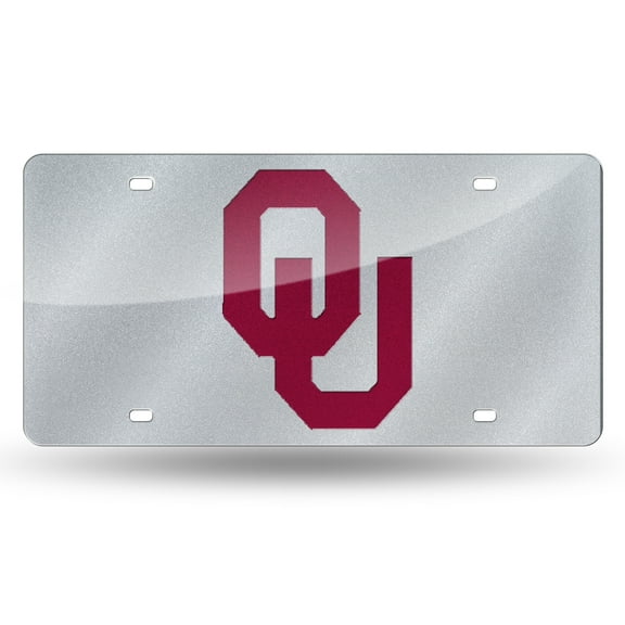 Oklahoma-Sooner's - Silver Glitter Bling Look - Laser License Plate