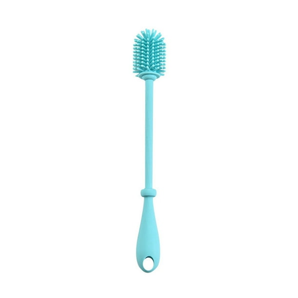 Inteprter 1 cepillo de limpieza de tazas, cepillo de silicona con mango largo, herramienta de para biberones, contenedor de boca estrecha y Suministros de limpieza para el hogar Azul S Inteprter HA002226-02