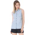 thumbnail image 3 of Camisa sin mangas de un solo pecho para mujer Azul claro M, 3 of 6