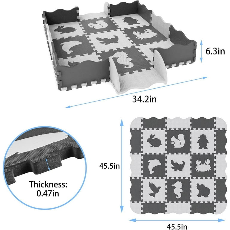Baby Play Mat With Fence Interlocking Foam Floor Tiles With Crawling Mat Baby Play Mat With Fence Interlocking Foam Floor Tiles With Crawling Mat