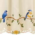 thumbnail image 3 of Collections Etc Beautiful Perched Songbirds Window Curtains - Embroidered Birds on Perched Leaf Branch - Scroll Cutout Details - Rod Pocket Tops for Easy Hanging - Machine Washable, Polyester, 3 of 3