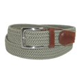 thumbnail image 1 of CTM®  Elastic Braided Stretch Belt with Silver Buckle and Tan Tabs (Men's), 1 of 3