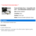 thumbnail image 2 of Front Left Brake Hose - Compatible with 2011 - 2018 Mitsubishi Outlander Sport - Centric, 2 of 2