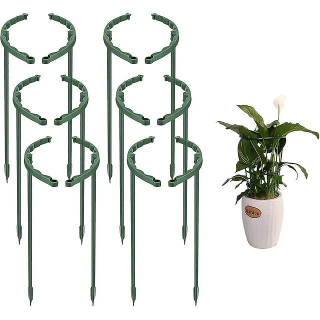 Paquete de 12 estacas de plástico para plantas arqueadas, estacas de soporte para plantas, estacas semicirculares para plantas, soporte para plantas de jardín