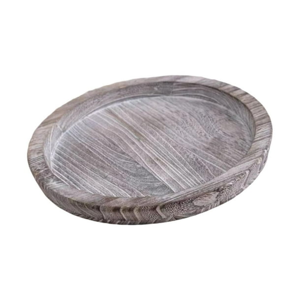 Organizador de mostrador de baño de madera Bandeja de madera para servir de 20 cm Blanco lavado con agua